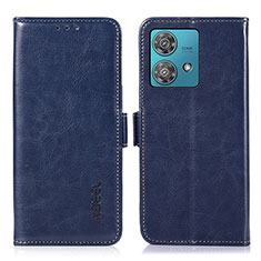 Funda de Cuero Cartera con Soporte Carcasa A07D para Motorola Moto Edge 40 Neo 5G Azul