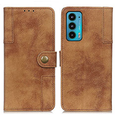 Funda de Cuero Cartera con Soporte Carcasa A07D para Motorola Moto Edge Lite 5G Marron