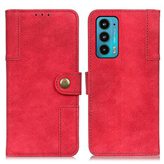 Funda de Cuero Cartera con Soporte Carcasa A07D para Motorola Moto Edge Lite 5G Rojo