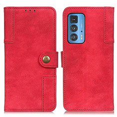 Funda de Cuero Cartera con Soporte Carcasa A07D para Motorola Moto Edge S Pro 5G Rojo