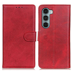 Funda de Cuero Cartera con Soporte Carcasa A07D para Motorola Moto Edge S30 5G Rojo