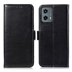 Funda de Cuero Cartera con Soporte Carcasa A07D para Motorola Moto G 5G (2023) Negro