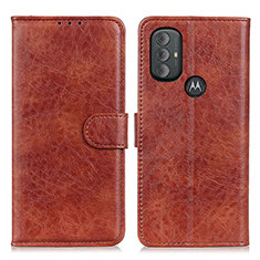 Funda de Cuero Cartera con Soporte Carcasa A07D para Motorola Moto G Power (2022) Marron