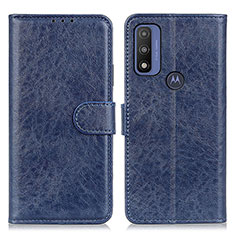 Funda de Cuero Cartera con Soporte Carcasa A07D para Motorola Moto G Pure Azul