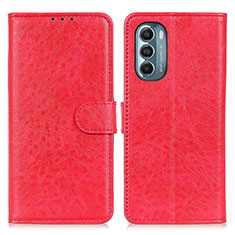 Funda de Cuero Cartera con Soporte Carcasa A07D para Motorola Moto G Stylus (2022) 4G Rojo