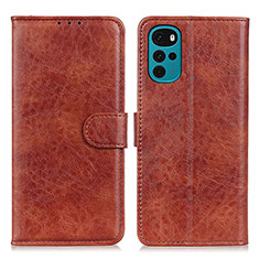 Funda de Cuero Cartera con Soporte Carcasa A07D para Motorola Moto G22 Marron