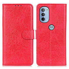 Funda de Cuero Cartera con Soporte Carcasa A07D para Motorola Moto G31 Rojo