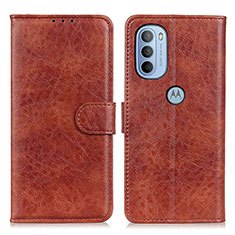 Funda de Cuero Cartera con Soporte Carcasa A07D para Motorola Moto G41 Marron