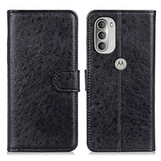 Funda de Cuero Cartera con Soporte Carcasa A07D para Motorola Moto G51 5G Negro