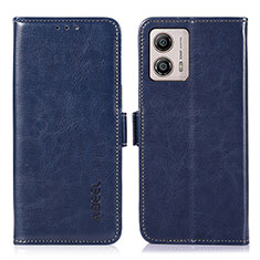 Funda de Cuero Cartera con Soporte Carcasa A07D para Motorola Moto G53 5G Azul