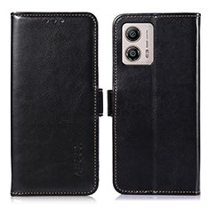 Funda de Cuero Cartera con Soporte Carcasa A07D para Motorola Moto G53 5G Negro