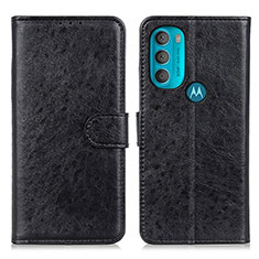 Funda de Cuero Cartera con Soporte Carcasa A07D para Motorola Moto G71 5G Negro