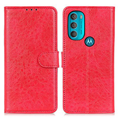 Funda de Cuero Cartera con Soporte Carcasa A07D para Motorola Moto G71 5G Rojo