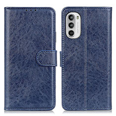 Funda de Cuero Cartera con Soporte Carcasa A07D para Motorola Moto G71s 5G Azul