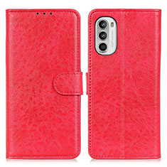 Funda de Cuero Cartera con Soporte Carcasa A07D para Motorola Moto G71s 5G Rojo