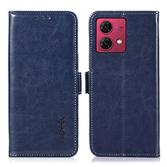 Funda de Cuero Cartera con Soporte Carcasa A07D para Motorola Moto G84 5G Azul