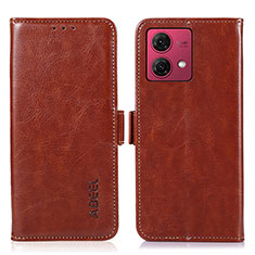 Funda de Cuero Cartera con Soporte Carcasa A07D para Motorola Moto G84 5G Marron