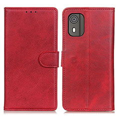 Funda de Cuero Cartera con Soporte Carcasa A07D para Nokia C02 Rojo