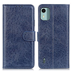 Funda de Cuero Cartera con Soporte Carcasa A07D para Nokia C12 Pro Azul