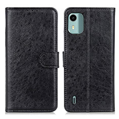 Funda de Cuero Cartera con Soporte Carcasa A07D para Nokia C12 Pro Negro