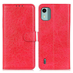 Funda de Cuero Cartera con Soporte Carcasa A07D para Nokia C12 Pro Rojo