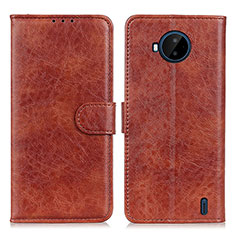 Funda de Cuero Cartera con Soporte Carcasa A07D para Nokia C20 Plus Marron