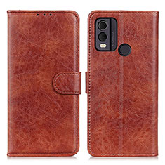 Funda de Cuero Cartera con Soporte Carcasa A07D para Nokia C22 Marron