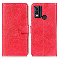 Funda de Cuero Cartera con Soporte Carcasa A07D para Nokia C22 Rojo