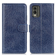 Funda de Cuero Cartera con Soporte Carcasa A07D para Nokia C32 Azul