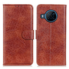 Funda de Cuero Cartera con Soporte Carcasa A07D para Nokia X100 5G Marron