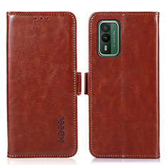 Funda de Cuero Cartera con Soporte Carcasa A07D para Nokia XR21 Marron