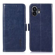 Funda de Cuero Cartera con Soporte Carcasa A07D para Nothing Phone 2 Azul