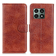 Funda de Cuero Cartera con Soporte Carcasa A07D para OnePlus 10 Pro 5G Marron