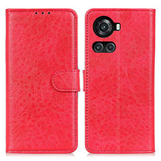 Funda de Cuero Cartera con Soporte Carcasa A07D para OnePlus 10R 5G Rojo