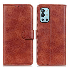 Funda de Cuero Cartera con Soporte Carcasa A07D para OnePlus 9R 5G Marron