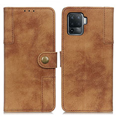 Funda de Cuero Cartera con Soporte Carcasa A07D para Oppo Reno5 Lite Marron