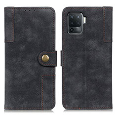 Funda de Cuero Cartera con Soporte Carcasa A07D para Oppo Reno5 Lite Negro