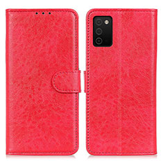 Funda de Cuero Cartera con Soporte Carcasa A07D para Samsung Galaxy A02s Rojo