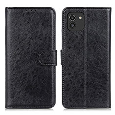 Funda de Cuero Cartera con Soporte Carcasa A07D para Samsung Galaxy A03 Negro