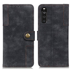 Funda de Cuero Cartera con Soporte Carcasa A07D para Sony Xperia 10 III Lite Negro