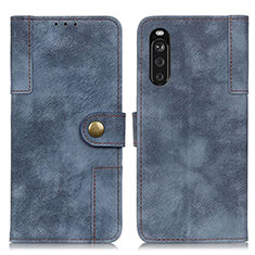 Funda de Cuero Cartera con Soporte Carcasa A07D para Sony Xperia 10 III SO-52B Azul