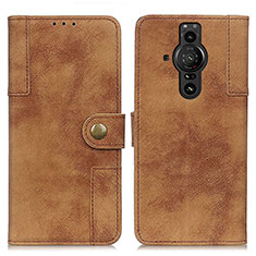 Funda de Cuero Cartera con Soporte Carcasa A07D para Sony Xperia PRO-I Marron