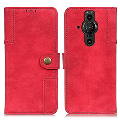 Funda de Cuero Cartera con Soporte Carcasa A07D para Sony Xperia PRO-I Rojo