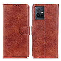 Funda de Cuero Cartera con Soporte Carcasa A07D para Vivo iQOO Z6 5G Marron