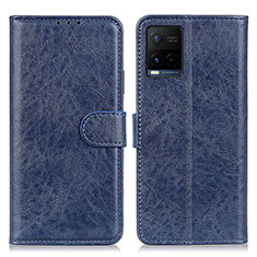 Funda de Cuero Cartera con Soporte Carcasa A07D para Vivo Y21 Azul