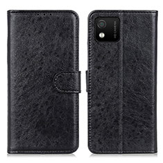 Funda de Cuero Cartera con Soporte Carcasa A07D para Wiko Y52 Negro