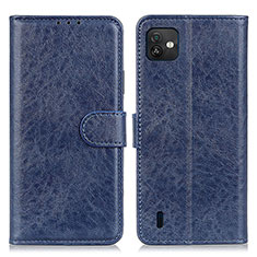 Funda de Cuero Cartera con Soporte Carcasa A07D para Wiko Y82 Azul