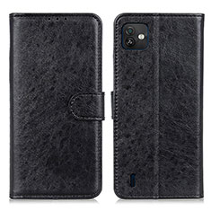 Funda de Cuero Cartera con Soporte Carcasa A07D para Wiko Y82 Negro