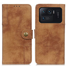 Funda de Cuero Cartera con Soporte Carcasa A07D para Xiaomi Mi 11 Ultra 5G Marron