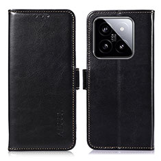 Funda de Cuero Cartera con Soporte Carcasa A07D para Xiaomi Mi 14 Pro 5G Negro